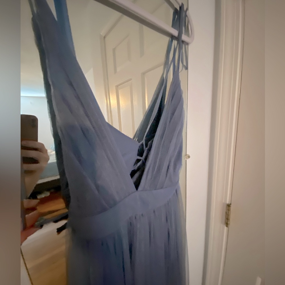 Windsor blue dress with leg slit